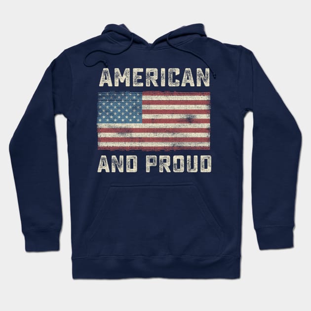 American And Proud USA Flag Military Hoodie by Designkix